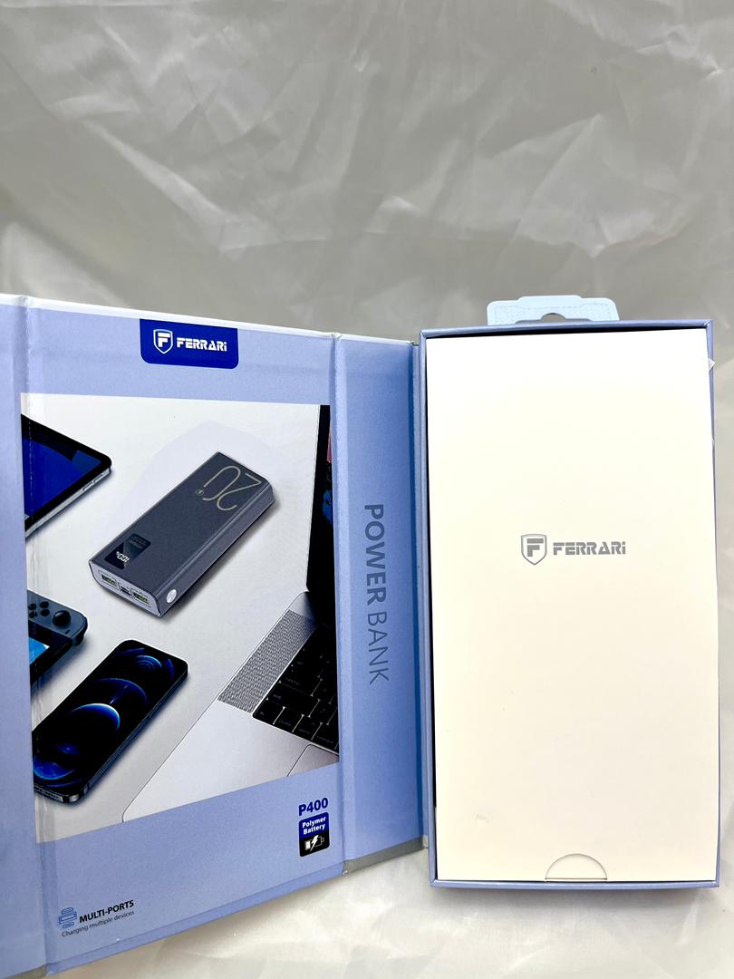پاوربانک فراری 20 هزار میلی آمپر 22.5 وات سوپر فست شارژ مدل Ferrari P400