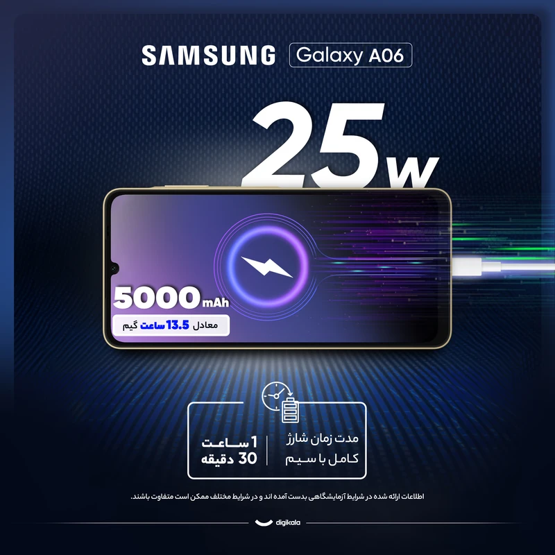 گوشی سامسونگ Galaxy A06 رجیسترشده دو سیمکارت 64 گیگابایت با رم 4 گیگابایت
