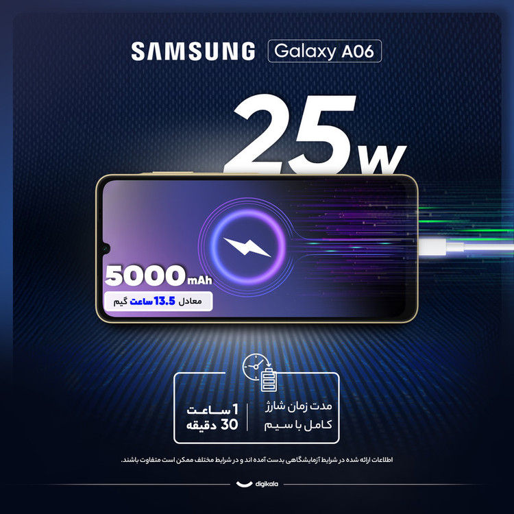 گوشی موبایل سامسونگ مدل Galaxy A06 دو سیم کارت ظرفیت 64 گیگابایت و رم 4 گیگابایت