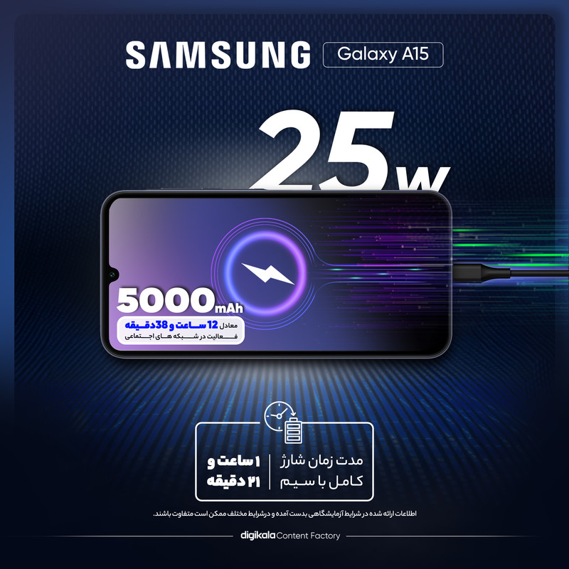 گوشی موبایل سامسونگ مدل Galaxy A15 دو سیم کارت ظرفیت 128 گیگابایت و رم 4 گیگابایت - ویتنام