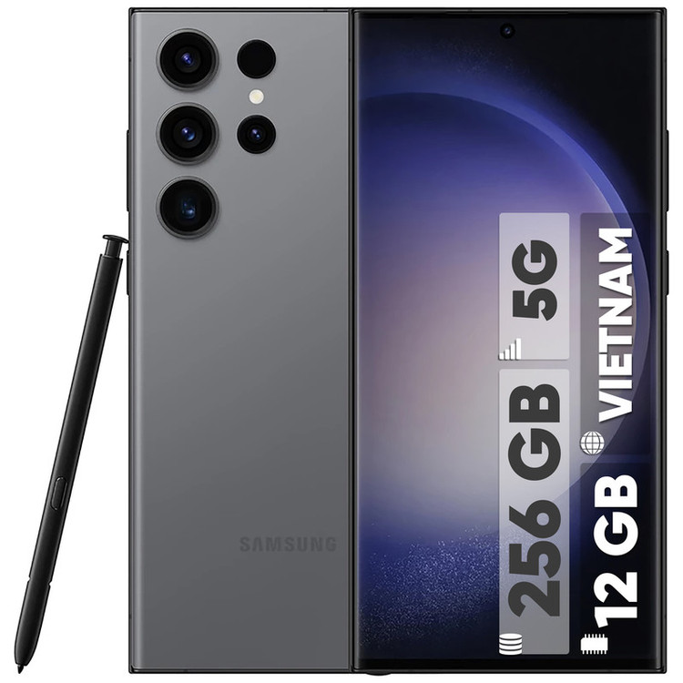 گوشی موبایل سامسونگ مدل Galaxy S23 Ultra دو سیم کارت ظرفیت 256 گیگابایت و رم 12 گیگابایت به همراه شارژر 25 وات سامسونگ - ویتنام