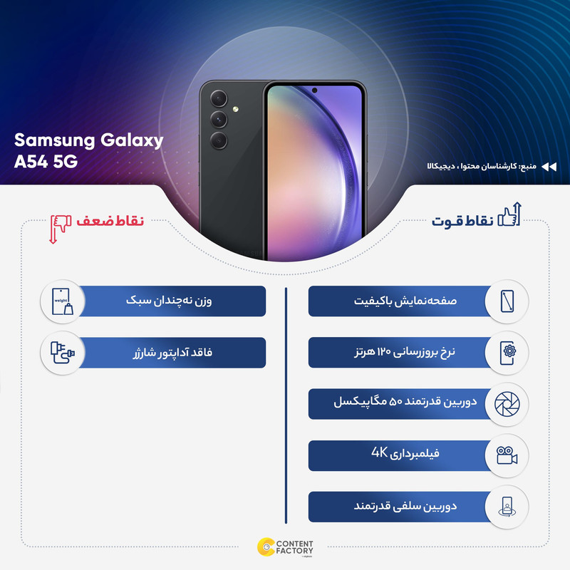 گوشی موبایل سامسونگ مدل Galaxy A54 5G دو سیم کارت ظرفیت 128 گیگابایت و رم 6 گیگابایت