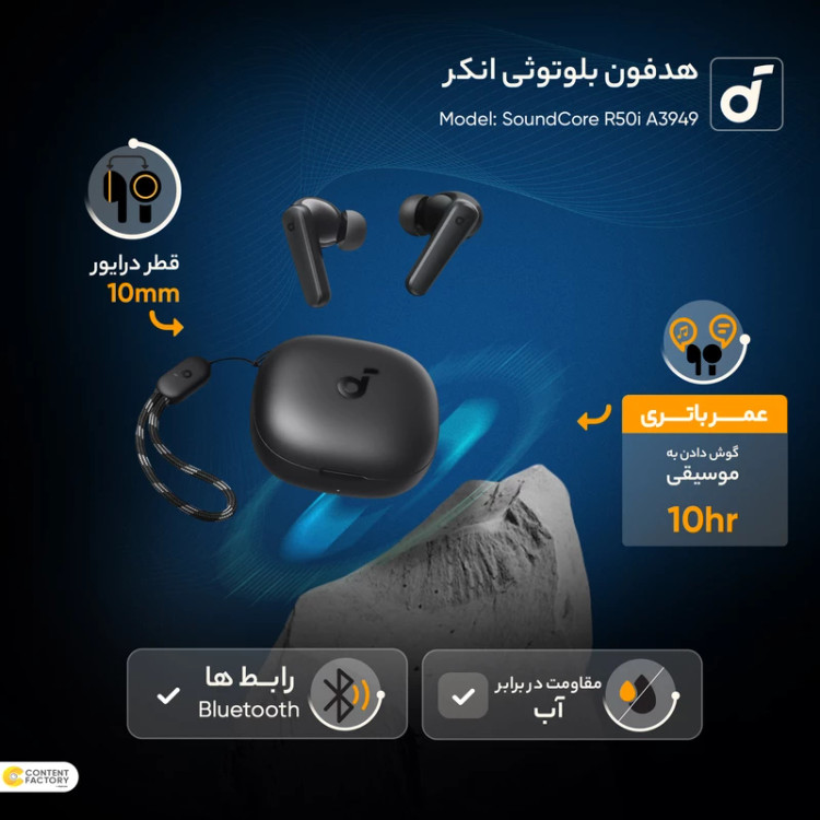 هدفون بی سیم اَنکر مدل Soundcore R50i-اورجینال به شرط