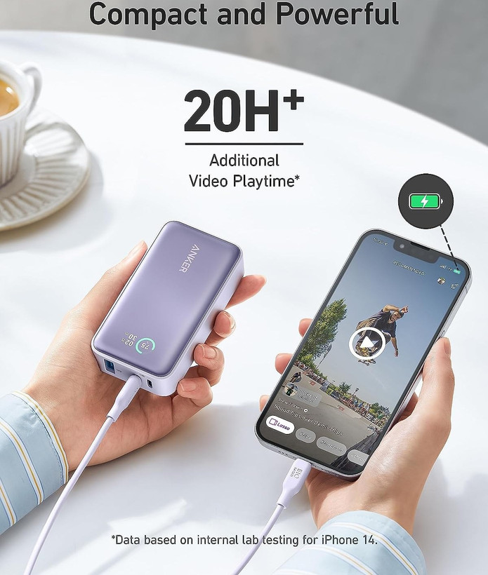 پاور بانک انکر 30 وات مدل Power Core 533 A1256 با ظرفیت 10000 میلی آمپر ساعت