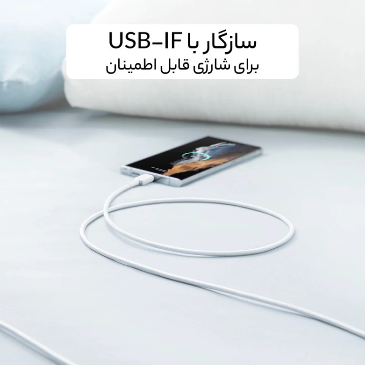 کابل شارژ انکر مدل A81H5 طول ۰.۹ متر فست شارژ ۱۵ وات