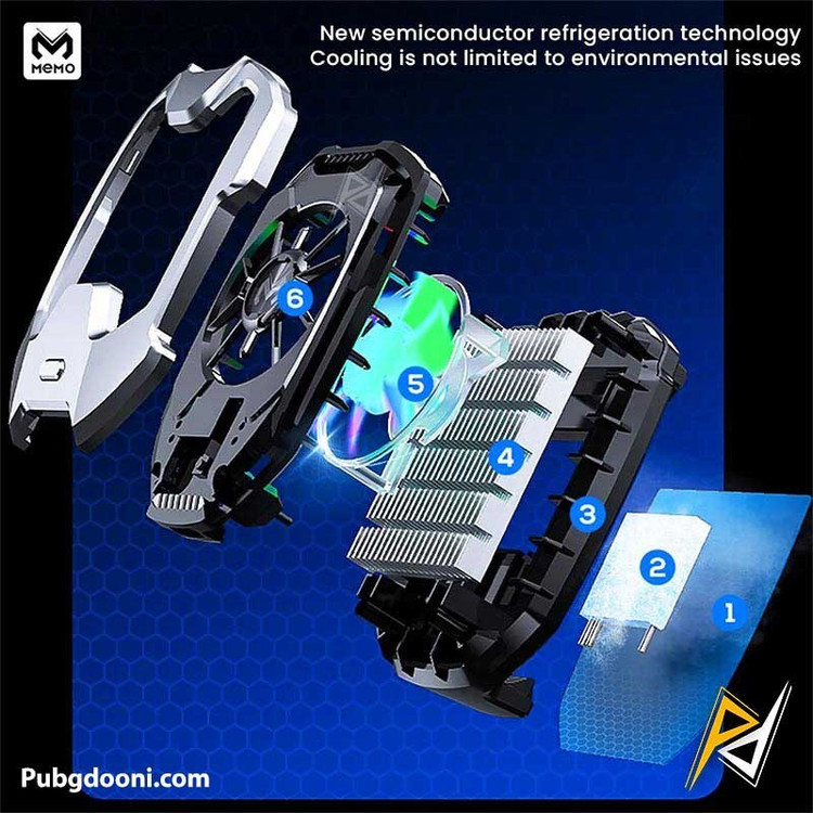 فن خنک کننده گوشی موبایل ممو مدل DLA8 RGB